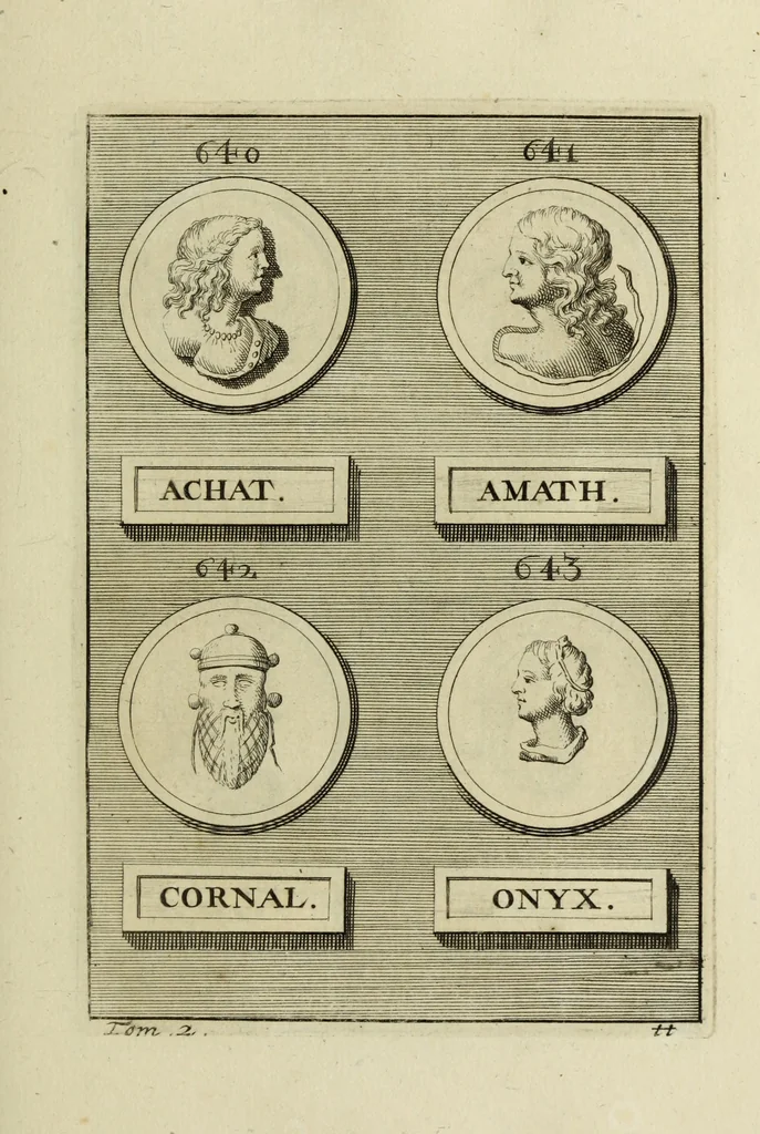An illustration from Abrahami Gorlaei antverpiani Dactyliothecae, seu, Annulorum sigillarium quorum apud priscos tam Graecos quam Romanos usus, ex ferro, aere, argento & auro promptuarii pars prima[-secunda] : collectis aliunde & ineditis & editis annulorum figuris auctior, 1695, leaf 396