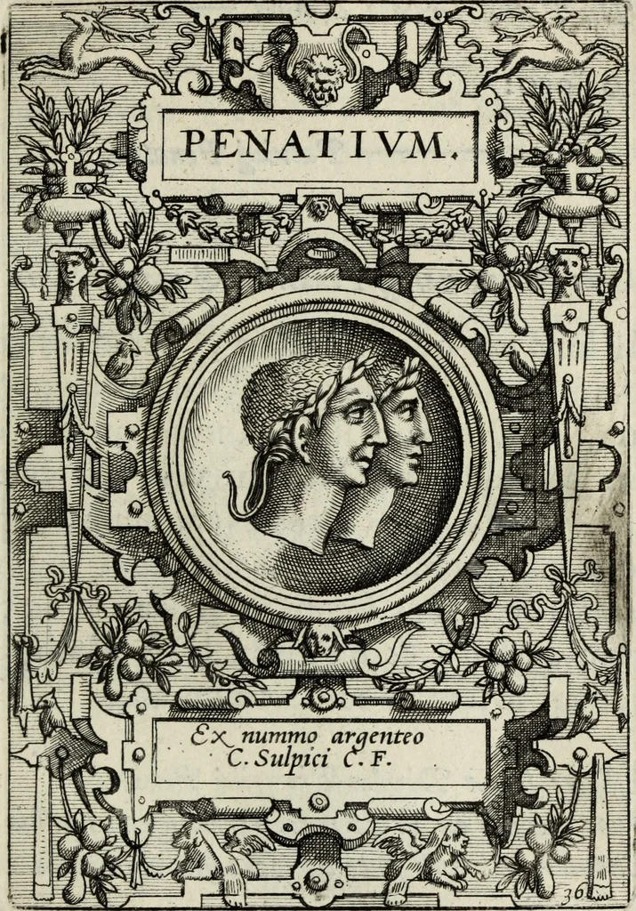 An illustration from Abrahami Ortelii, cosmographi et geographi regii, Deorum dearumque capita, ex antiquis numismatibus collecta, 1683, leaf 122