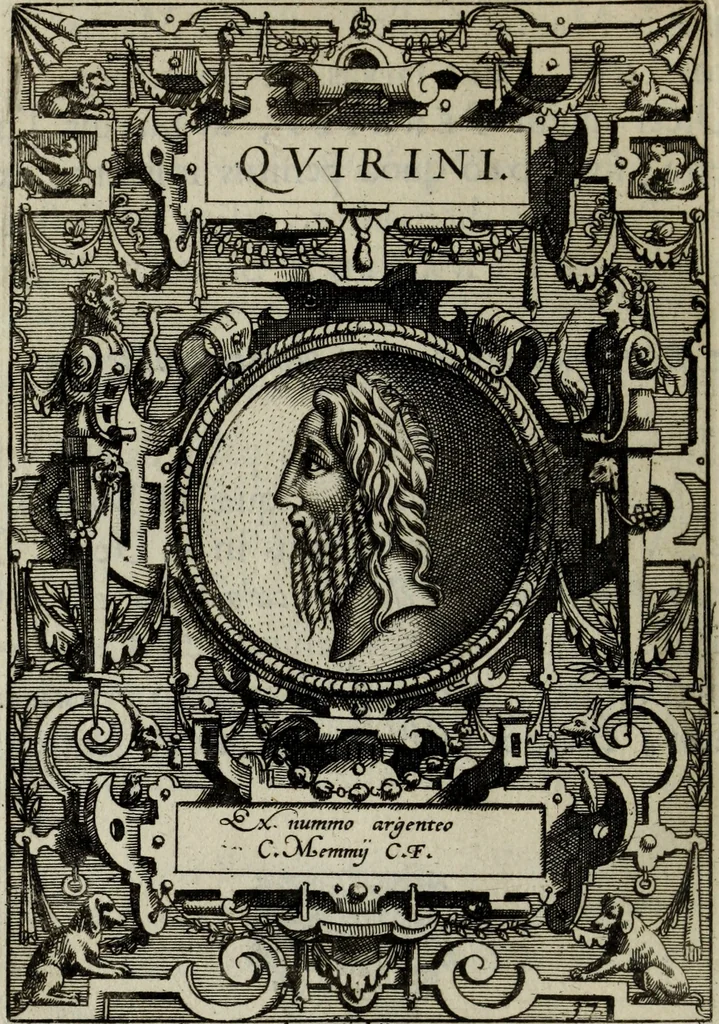 An illustration from Abrahami Ortelii, cosmographi et geographi regii, Deorum dearumque capita, ex antiquis numismatibus collecta, 1683, leaf 125