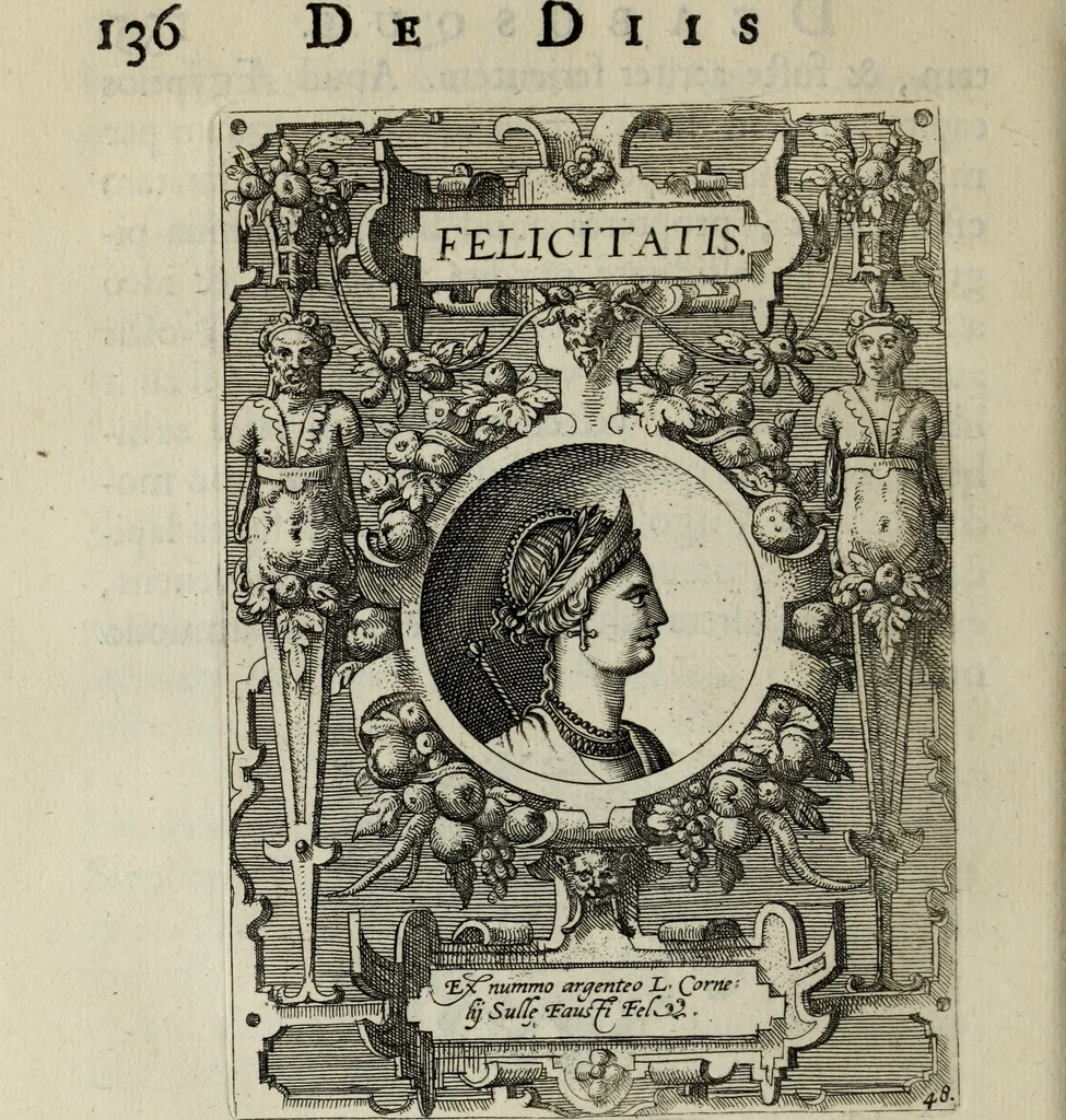 An illustration from Abrahami Ortelii, cosmographi et geographi regii, Deorum dearumque capita, ex antiquis numismatibus collecta, 1683, leaf 155