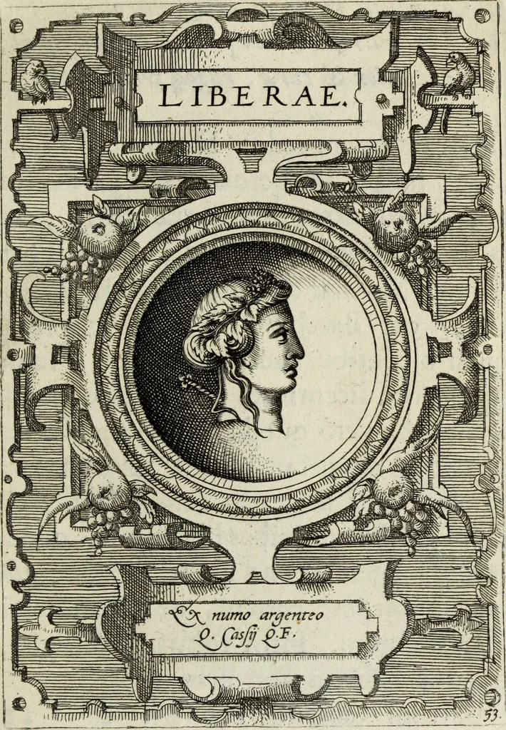 An illustration from Abrahami Ortelii, cosmographi et geographi regii, Deorum dearumque capita, ex antiquis numismatibus collecta, 1683, leaf 170