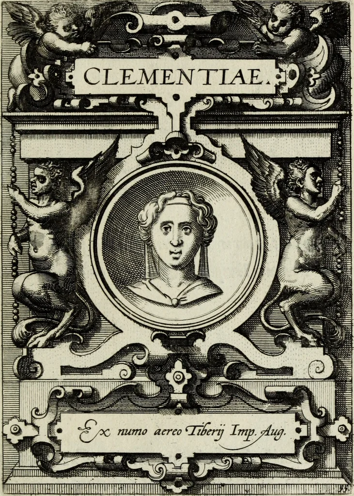 An illustration from Abrahami Ortelii, cosmographi et geographi regii, Deorum dearumque capita, ex antiquis numismatibus collecta, 1683, leaf 176