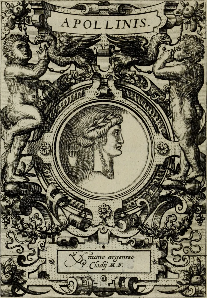 An illustration from Abrahami Ortelii, cosmographi et geographi regii, Deorum dearumque capita, ex antiquis numismatibus collecta, 1683, leaf 33