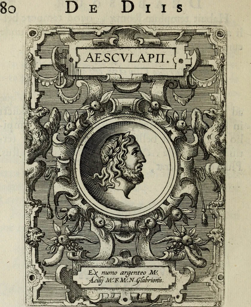 An illustration from Abrahami Ortelii, cosmographi et geographi regii, Deorum dearumque capita, ex antiquis numismatibus collecta, 1683, leaf 99