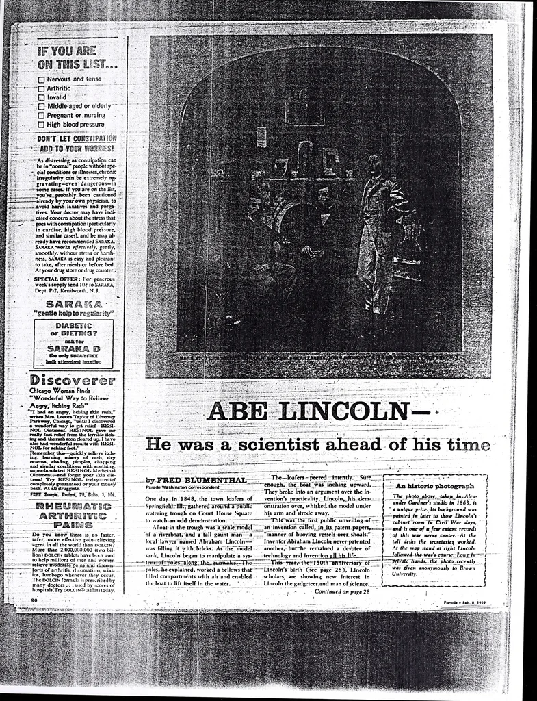 An illustration from Abraham Lincoln's vocations, 1849, leaf 42