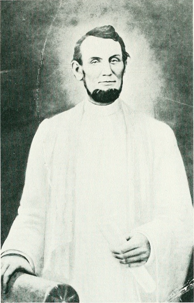 An illustration from Abraham Lincoln and religion. Abraham Lincoln, 1860, leaf 144