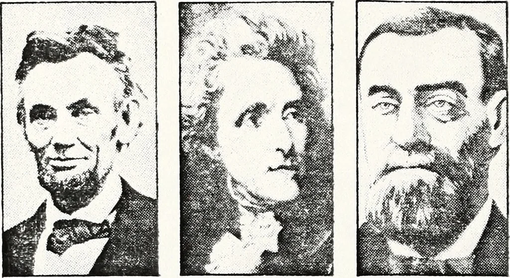 An illustration from Abraham Lincoln and religion. Abraham Lincoln, 1860, leaf 157