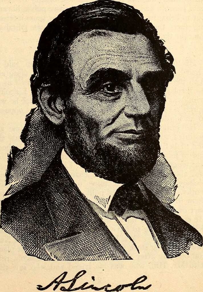 An illustration from Abraham Lincoln and religion. Abraham Lincoln, 1860, leaf 66