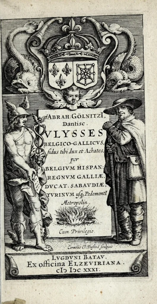 An illustration from Abrah. GölnitzI dantisc. Vlysses belgico-gallicvs : fidus tibi dux et Achates per Belgivm, Hispan., regnvm Galliae, dvcat. Sabavdiae, Tvrinvm usq. PedemontI Metropolin, 1631, leaf 7