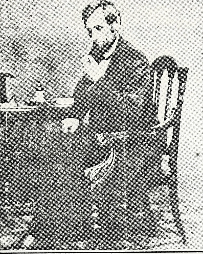 An illustration from Abraham Lincoln and religion, 1887, leaf 28