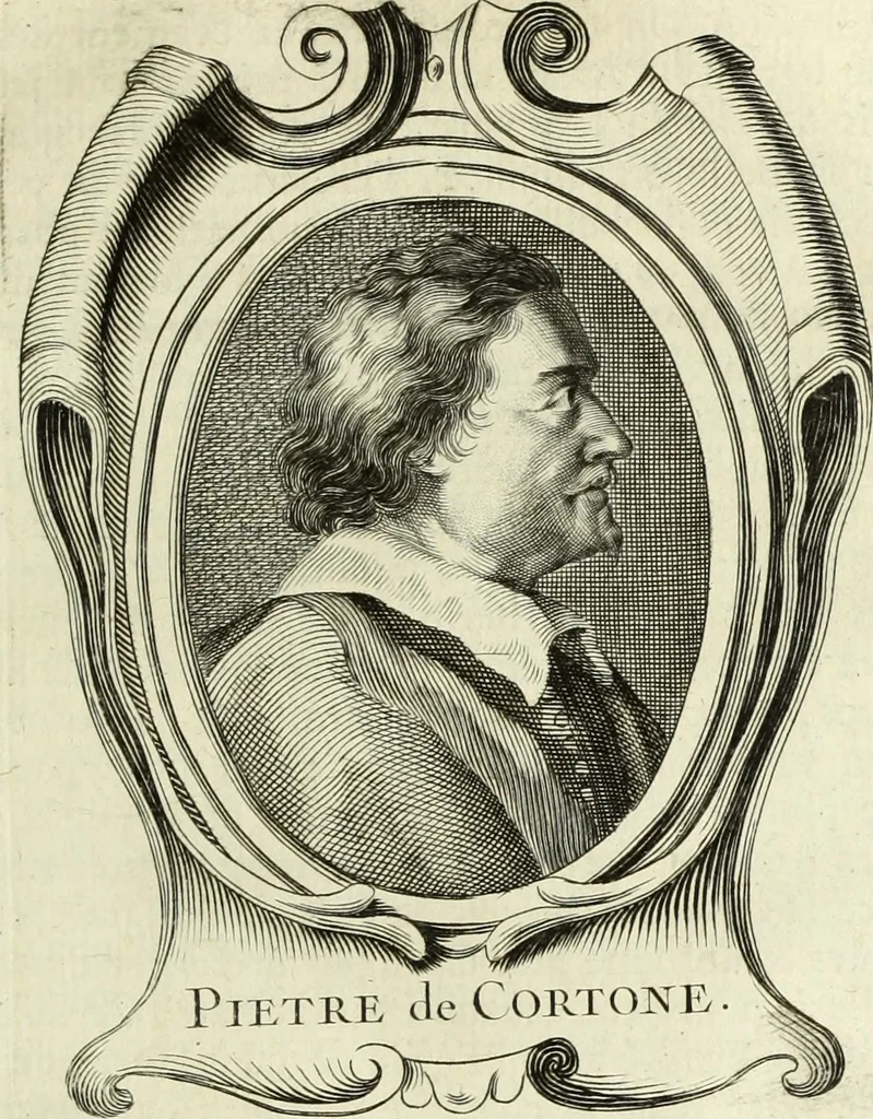 An illustration from Abregé de la vie des fameux peintres : avec leurs portraits gravés en taille-douce, les indications de leurs principaux ouvrages, quelques réflexions sur leurs caractéres, et la maniere de connoître les desseins des grands maîtres, 1745, leaf 182