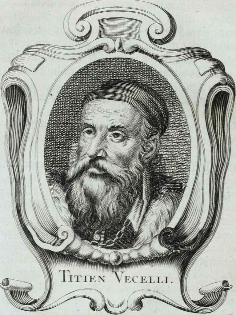 An illustration from Abregé de la vie des fameux peintres : avec leurs portraits gravés en taille-douce, les indications de leurs principaux ouvrages, quelques réflexions sur leurs caractéres, et la maniere de connoître les desseins des grands maîtres, 1745, leaf 195