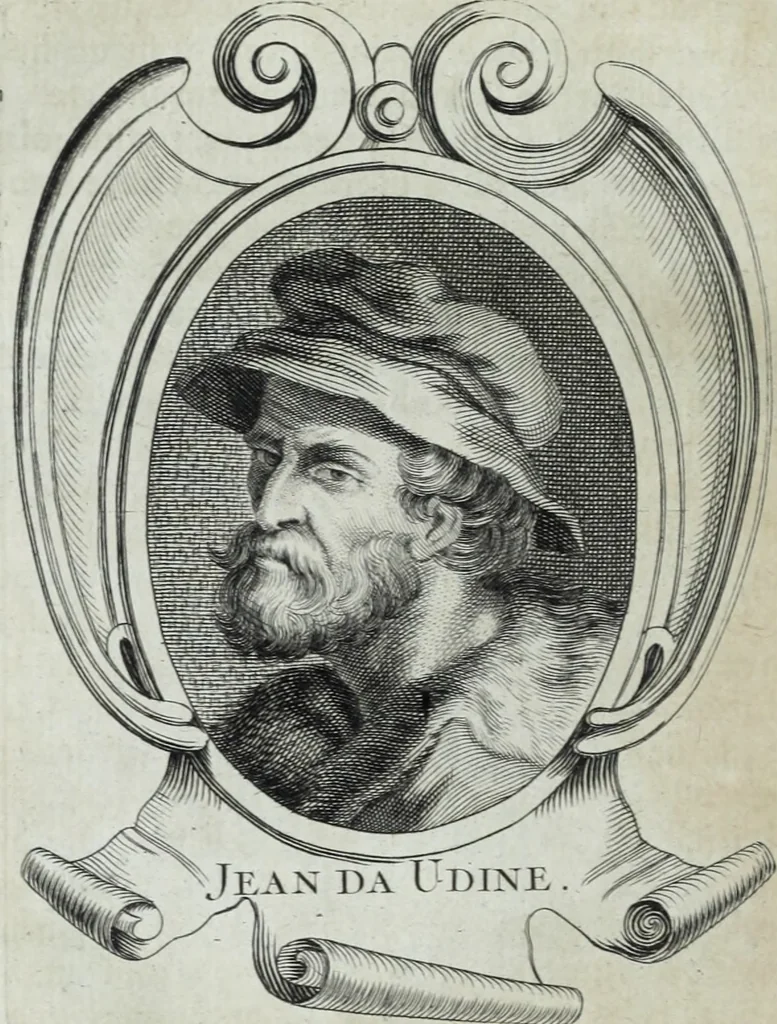 An illustration from Abregé de la vie des fameux peintres : avec leurs portraits gravés en taille-douce, les indications de leurs principaux ouvrages, quelques réflexions sur leurs caractéres, et la maniere de connoître les desseins des grands maîtres, 1745, leaf 213