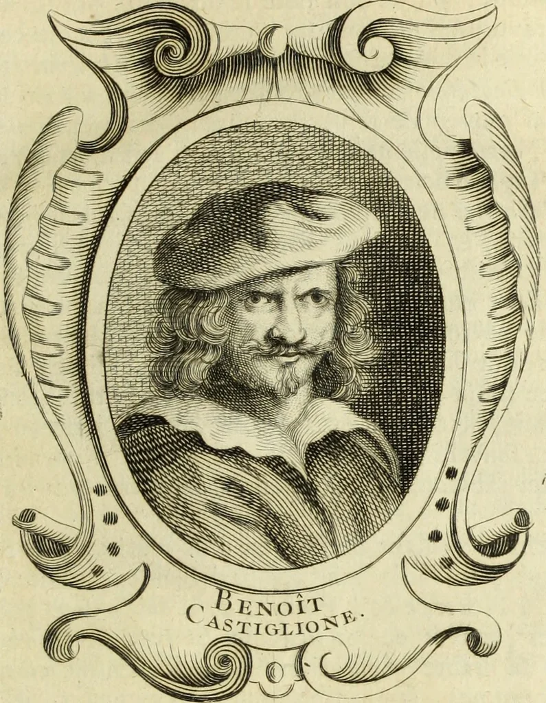An illustration from Abregé de la vie des fameux peintres : avec leurs portraits gravés en taille-douce, les indications de leurs principaux ouvrages, quelques réflexions sur leurs caractéres, et la maniere de connoître les desseins des grands maîtres, 1745, leaf 436