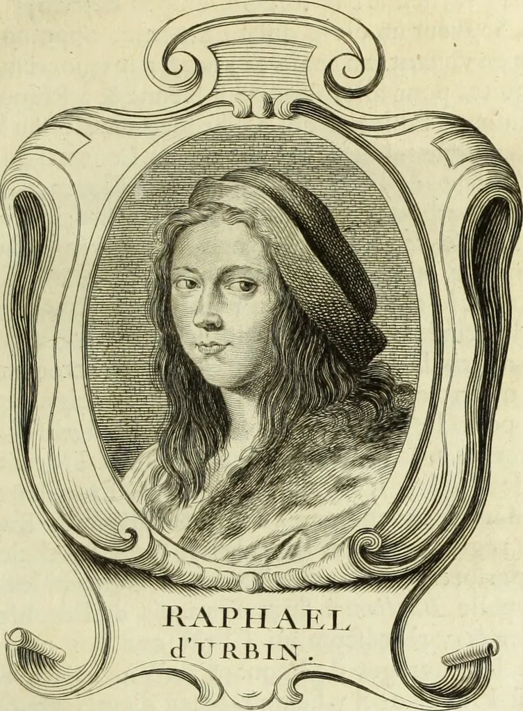 An illustration from Abregé de la vie des fameux peintres : avec leurs portraits gravés en taille-douce, les indications de leurs principaux ouvrages, quelques réflexions sur leurs caractéres, et la maniere de connoître les desseins des grands maîtres, 1745, leaf 60