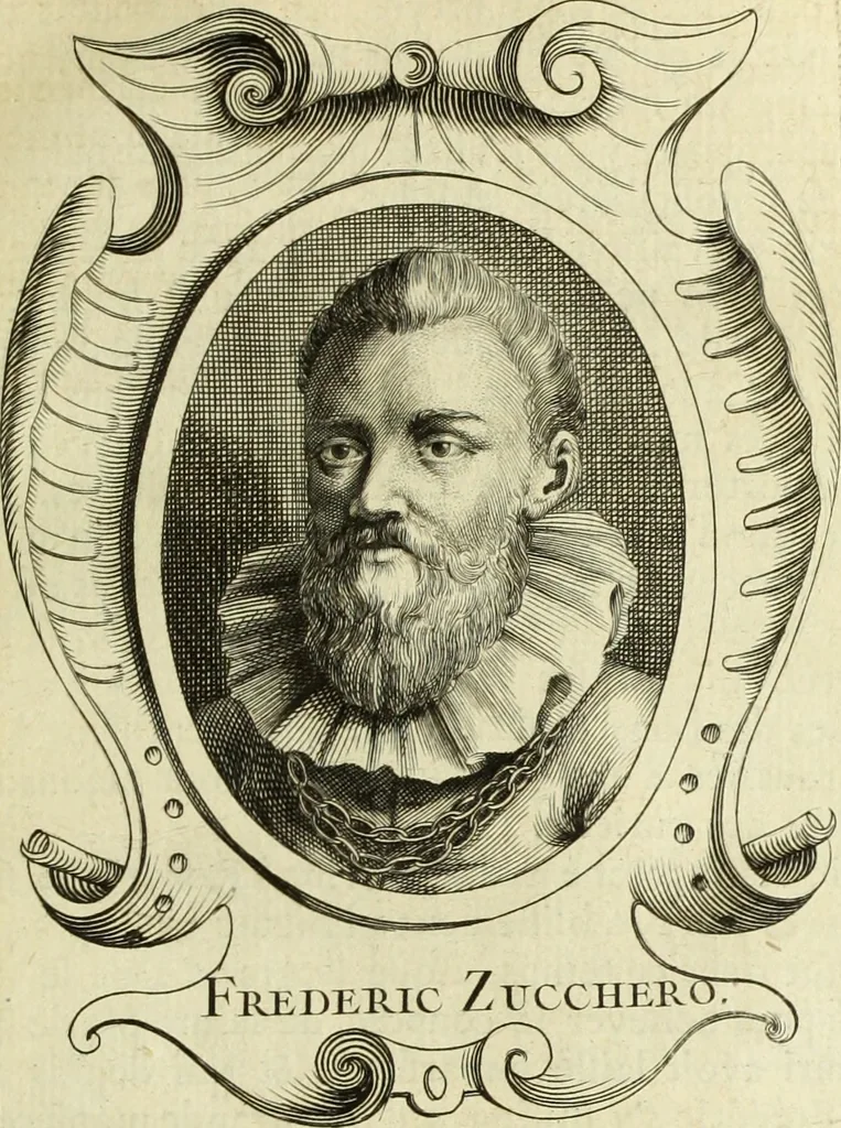 An illustration from Abregé de la vie des fameux peintres : avec leurs portraits gravés en taille-douce, les indications de leurs principaux ouvrages, quelques réflexions sur leurs caractéres, et la maniere de connoître les desseins des grands maîtres, 1745, leaf 80