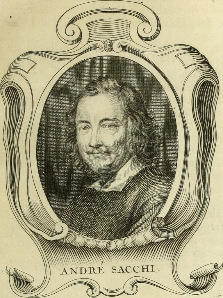 An illustration from Abregé de la vie des fameux peintres : avec leurs portraits gravés en taille-douce, les indications de leurs principaux ouvrages, quelques réflexions sur leurs caractéres, et la maniere de connoître les desseins des grands maîtres, 1745, leaf 90