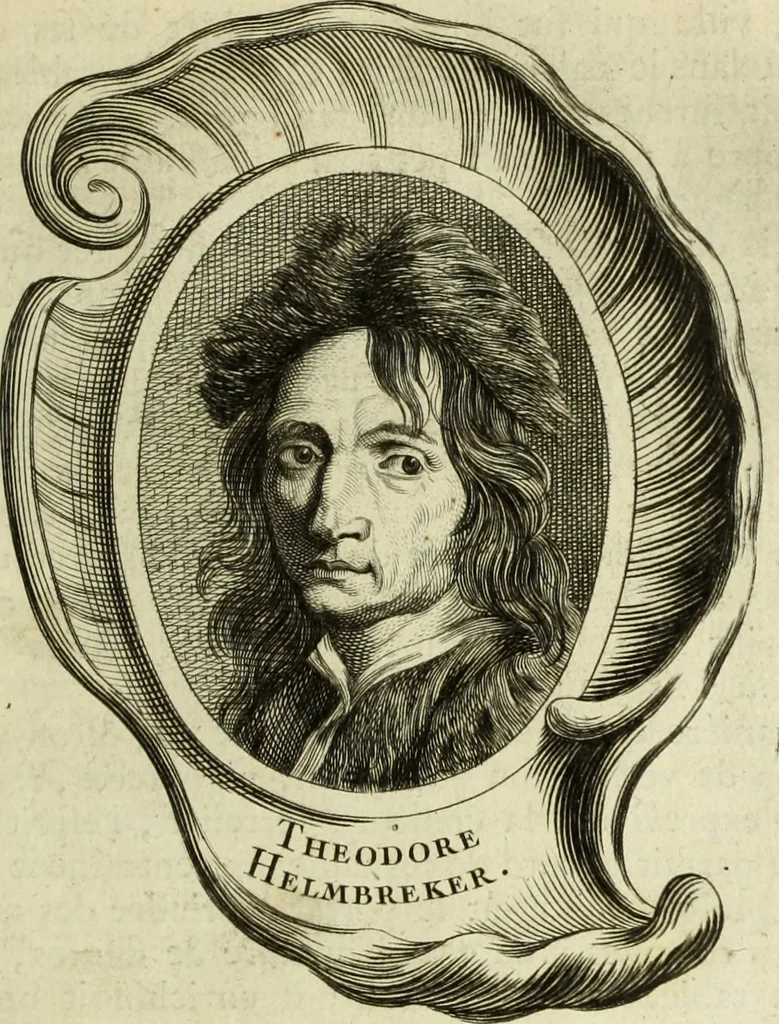 An illustration from Abregé de la vie des fameux peintres : avec leurs portraits gravés en taille-douce, les indications de leurs principaux ouvrages, quelques réflexions sur leurs caractéres, et la maniere de connoître les desseins des grands maîtres, 1745, leaf 104