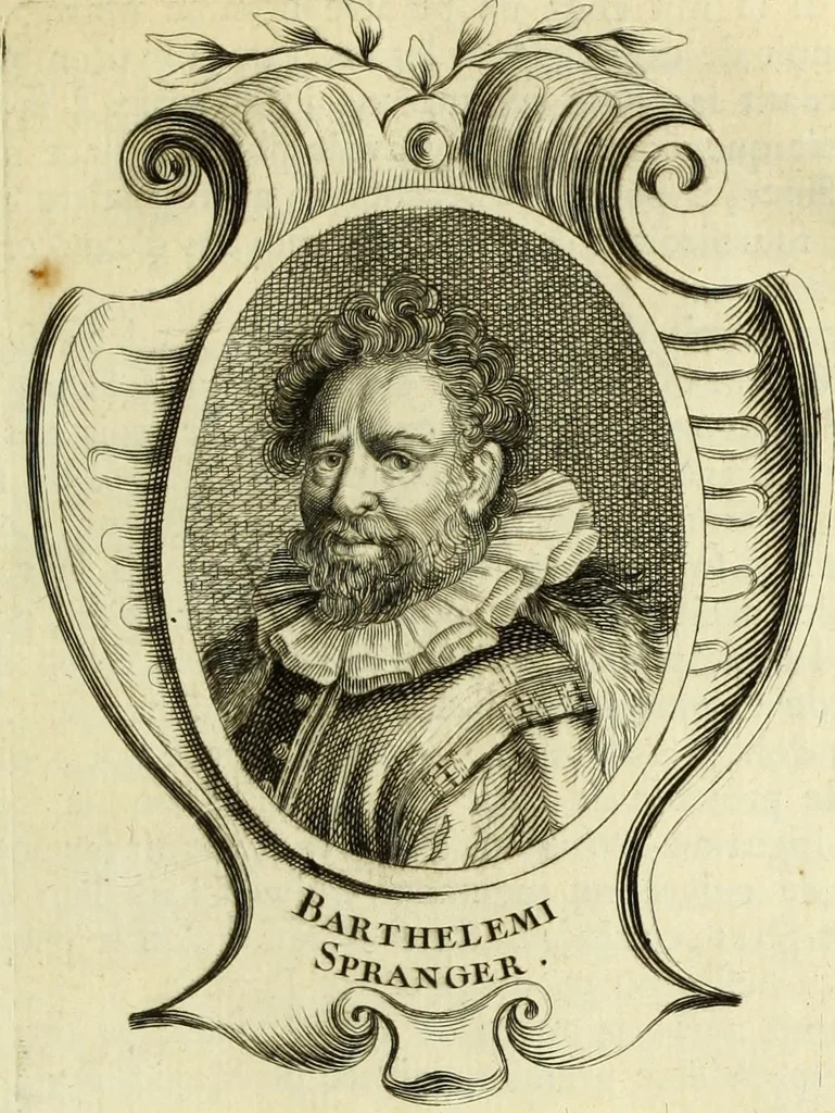 An illustration from Abregé de la vie des fameux peintres : avec leurs portraits gravés en taille-douce, les indications de leurs principaux ouvrages, quelques réflexions sur leurs caractéres, et la maniere de connoître les desseins des grands maîtres, 1745, leaf 136