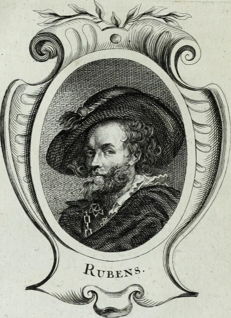 An illustration from Abregé de la vie des fameux peintres : avec leurs portraits gravés en taille-douce, les indications de leurs principaux ouvrages, quelques réflexions sur leurs caractéres, et la maniere de connoître les desseins des grands maîtres, 1745, leaf 155
