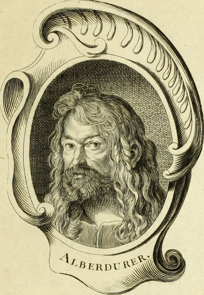 An illustration from Abregé de la vie des fameux peintres : avec leurs portraits gravés en taille-douce, les indications de leurs principaux ouvrages, quelques réflexions sur leurs caractéres, et la maniere de connoître les desseins des grands maîtres, 1745, leaf 18
