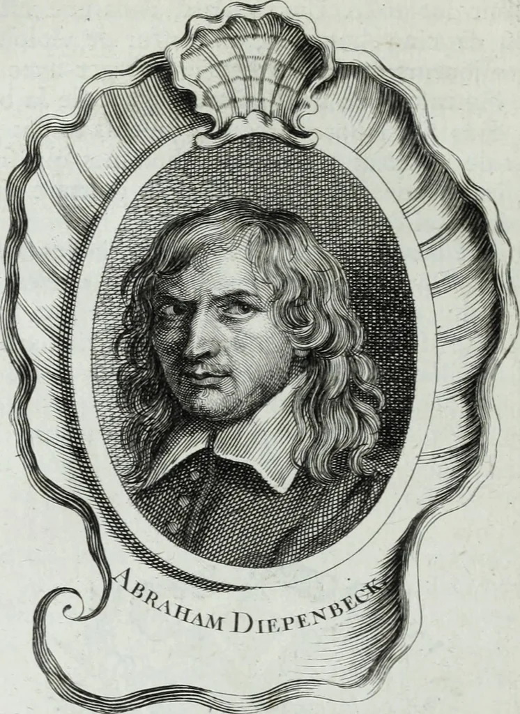 An illustration from Abregé de la vie des fameux peintres : avec leurs portraits gravés en taille-douce, les indications de leurs principaux ouvrages, quelques réflexions sur leurs caractéres, et la maniere de connoître les desseins des grands maîtres, 1745, leaf 213
