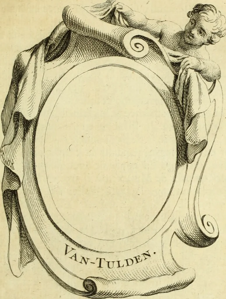 An illustration from Abregé de la vie des fameux peintres : avec leurs portraits gravés en taille-douce, les indications de leurs principaux ouvrages, quelques réflexions sur leurs caractéres, et la maniere de connoître les desseins des grands maîtres, 1745, leaf 216