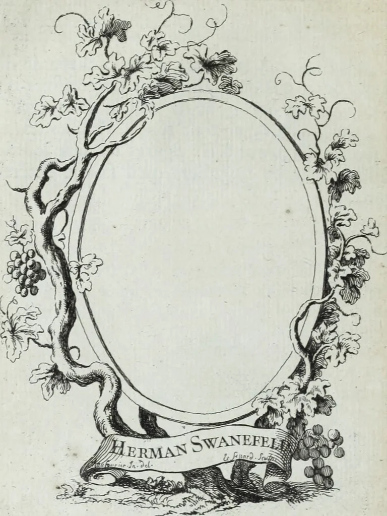 An illustration from Abregé de la vie des fameux peintres : avec leurs portraits gravés en taille-douce, les indications de leurs principaux ouvrages, quelques réflexions sur leurs caractéres, et la maniere de connoître les desseins des grands maîtres, 1745, leaf 219