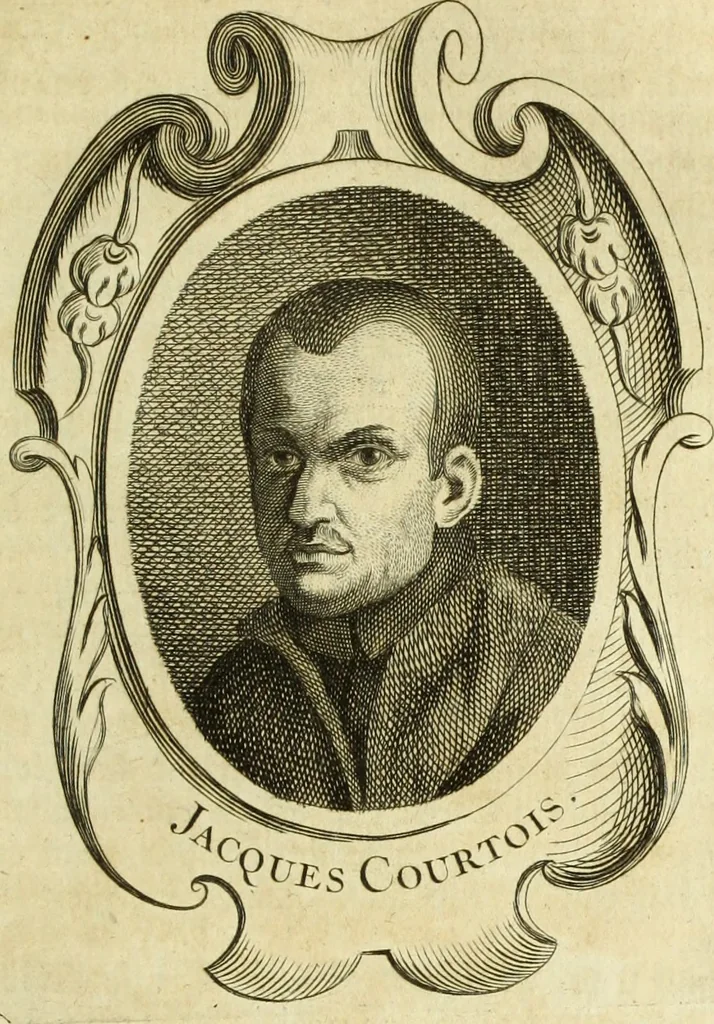 An illustration from Abregé de la vie des fameux peintres : avec leurs portraits gravés en taille-douce, les indications de leurs principaux ouvrages, quelques réflexions sur leurs caractéres, et la maniere de connoître les desseins des grands maîtres, 1745, leaf 328