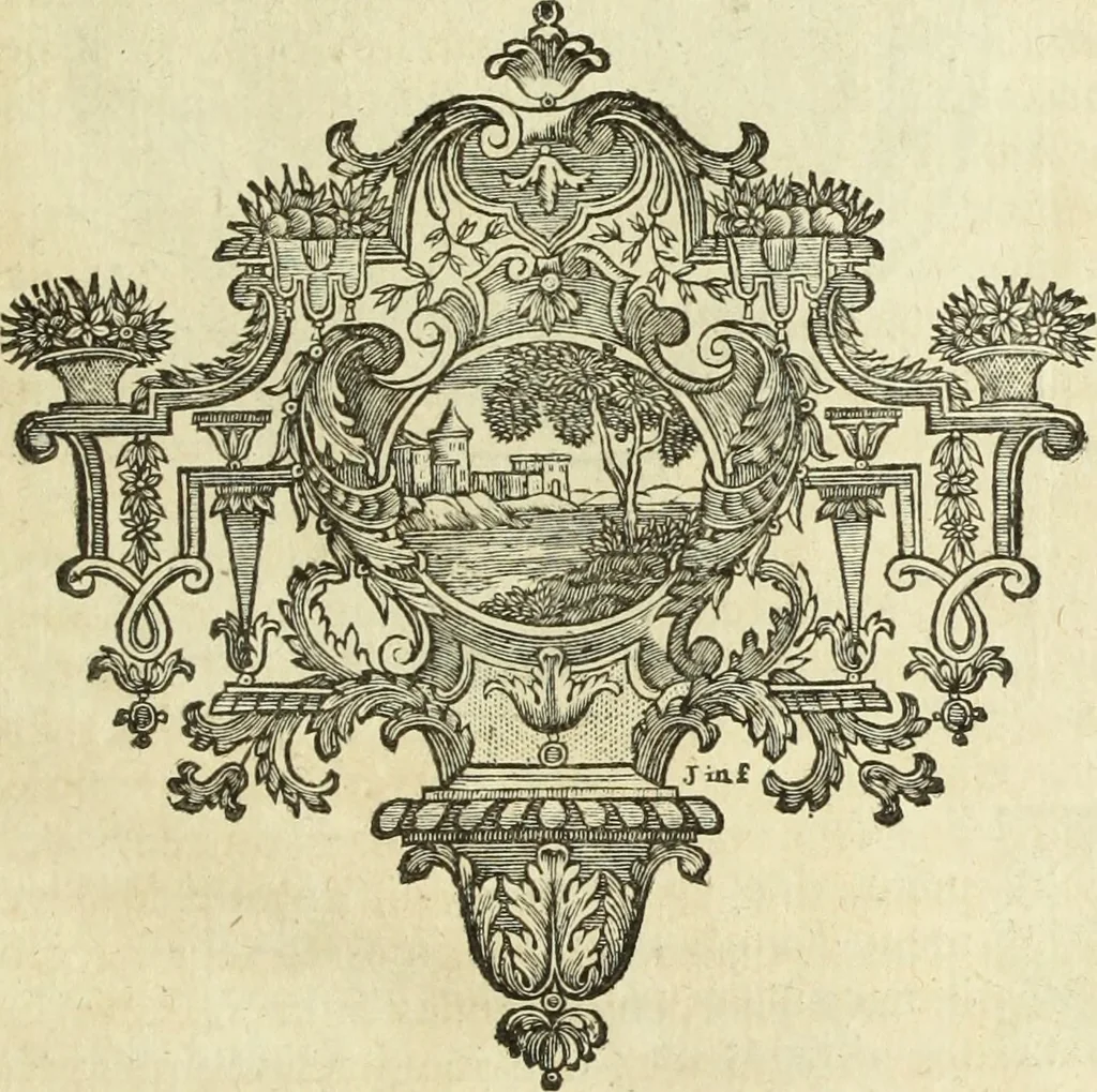 An illustration from Abregé de la vie des fameux peintres : avec leurs portraits gravés en taille-douce, les indications de leurs principaux ouvrages, quelques réflexions sur leurs caractéres, et la maniere de connoître les desseins des grands maîtres, 1745, leaf 38