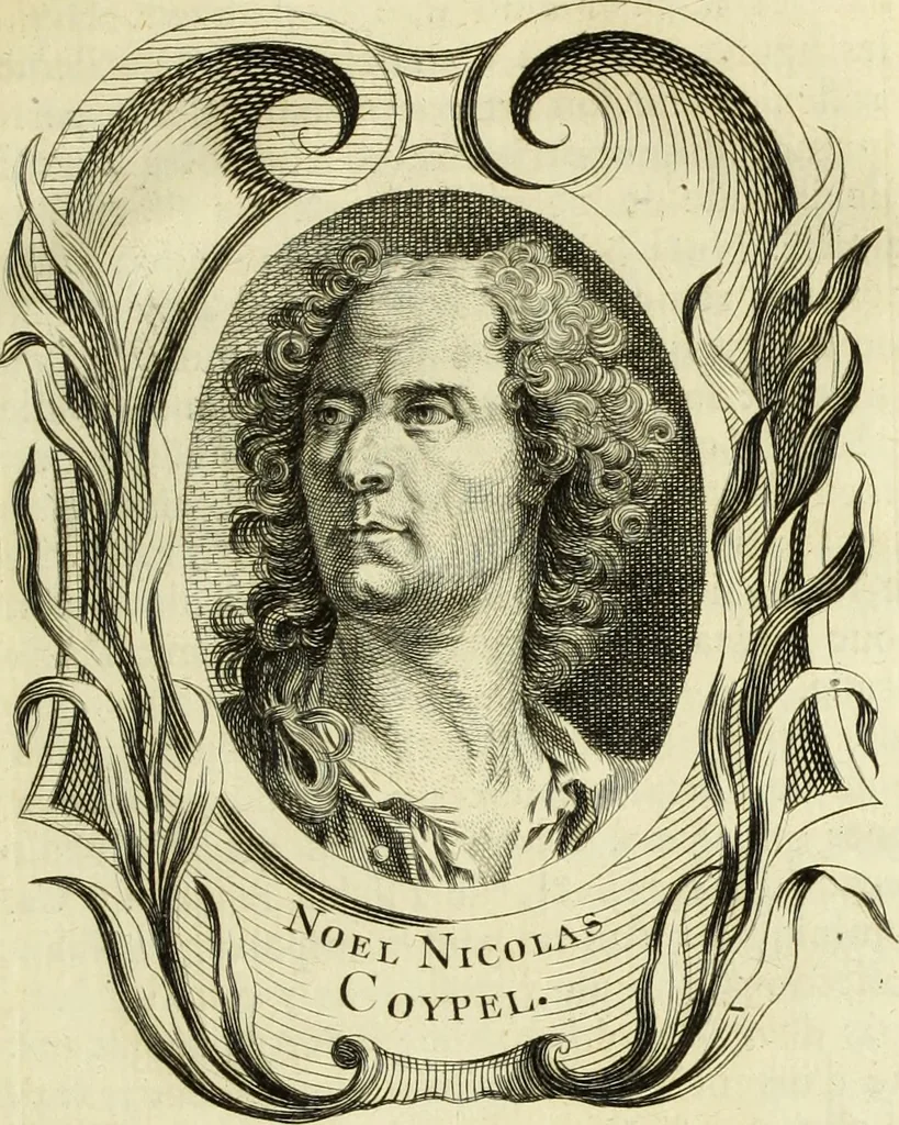 An illustration from Abregé de la vie des fameux peintres : avec leurs portraits gravés en taille-douce, les indications de leurs principaux ouvrages, quelques réflexions sur leurs caractéres, et la maniere de connoître les desseins des grands maîtres, 1745, leaf 448