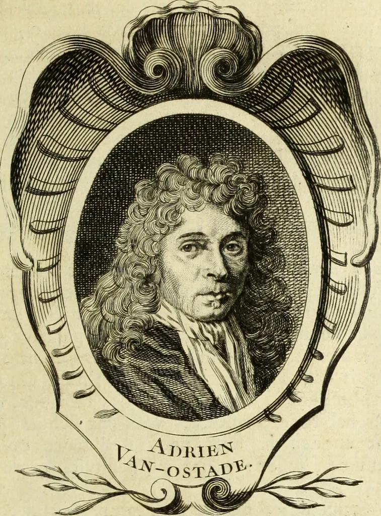 An illustration from Abregé de la vie des fameux peintres : avec leurs portraits gravés en taille-douce, les indications de leurs principaux ouvrages, quelques réflexions sur leurs caractéres, et la maniere de connoître les desseins des grands maîtres, 1745, leaf 50