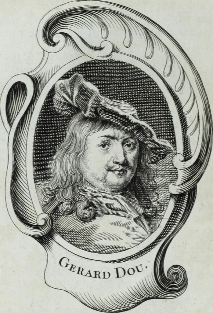 An illustration from Abregé de la vie des fameux peintres : avec leurs portraits gravés en taille-douce, les indications de leurs principaux ouvrages, quelques réflexions sur leurs caractéres, et la maniere de connoître les desseins des grands maîtres, 1745, leaf 87