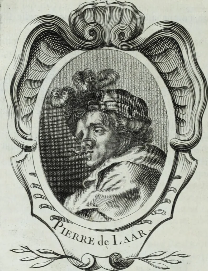 An illustration from Abregé de la vie des fameux peintres : avec leurs portraits gravés en taille-douce, les indications de leurs principaux ouvrages, quelques réflexions sur leurs caractéres, et la maniere de connoître les desseins des grands maîtres, 1745, leaf 91