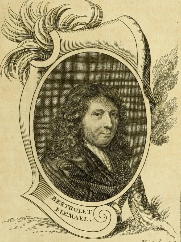 An illustration from Abregé de la vie des fameux peintres : avec leurs portraits gravés en taille-douce, les indications de leurs principaux ouvrages, quelques réflexions sur leurs caractéres, et la maniere de connoître les desseins des grands maîtres, 1745, leaf 112