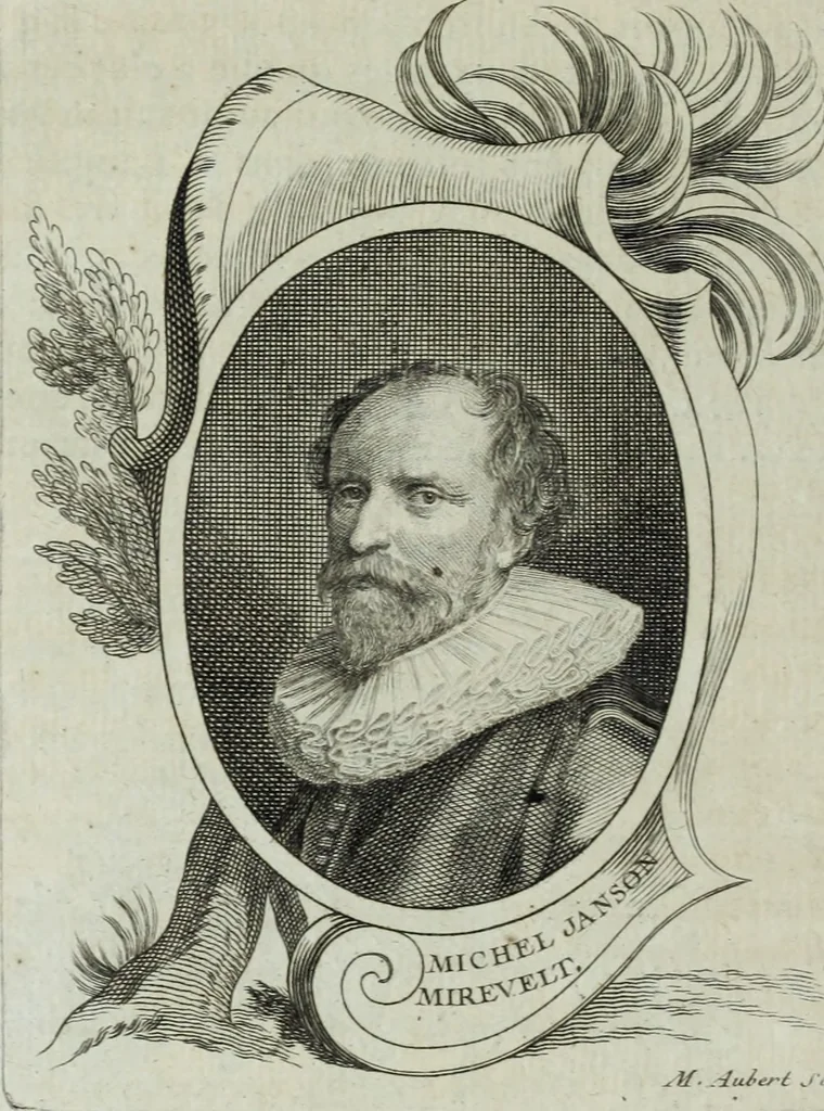 An illustration from Abregé de la vie des fameux peintres : avec leurs portraits gravés en taille-douce, les indications de leurs principaux ouvrages, quelques réflexions sur leurs caractéres, et la maniere de connoître les desseins des grands maîtres, 1745, leaf 125