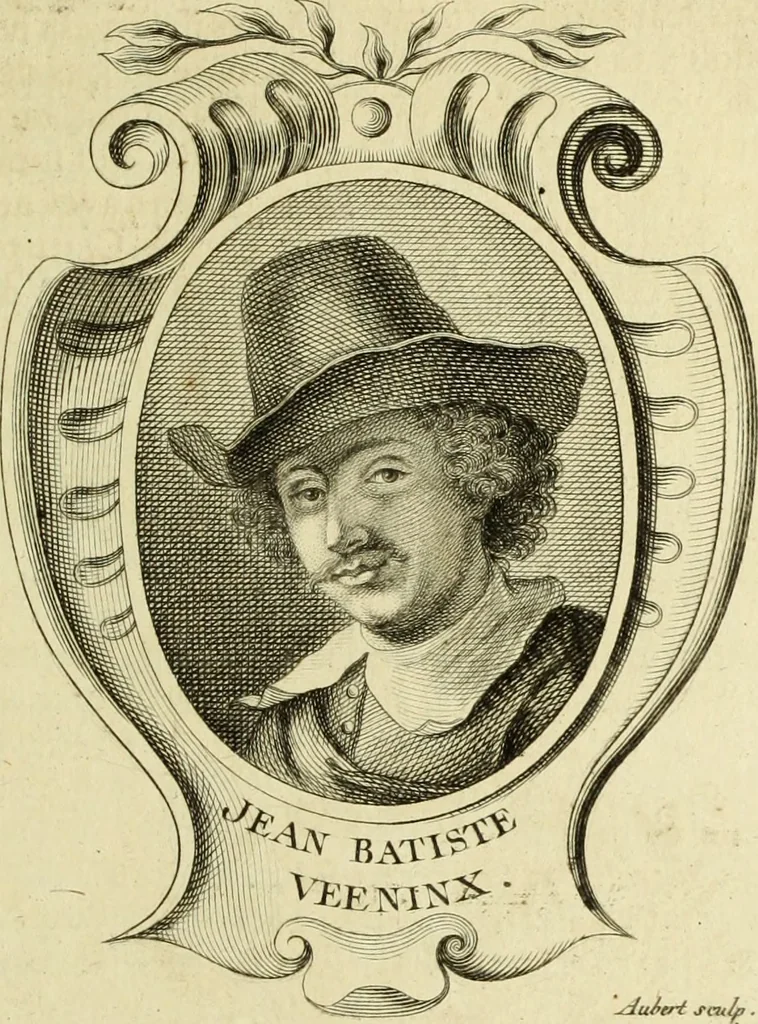 An illustration from Abregé de la vie des fameux peintres : avec leurs portraits gravés en taille-douce, les indications de leurs principaux ouvrages, quelques réflexions sur leurs caractéres, et la maniere de connoître les desseins des grands maîtres, 1745, leaf 142