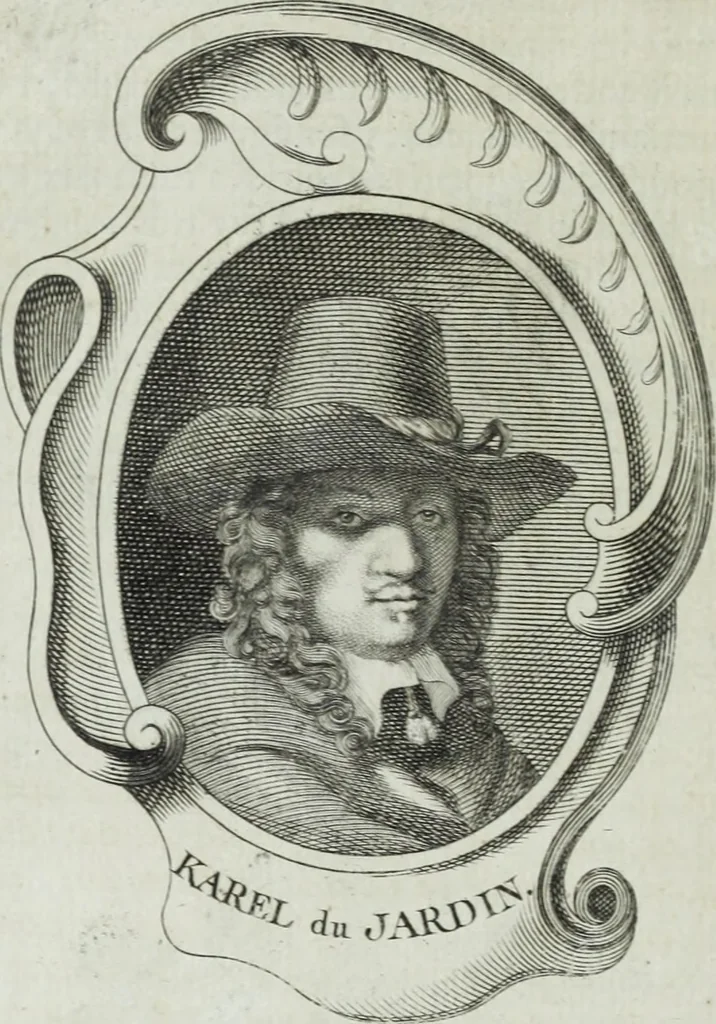 An illustration from Abregé de la vie des fameux peintres : avec leurs portraits gravés en taille-douce, les indications de leurs principaux ouvrages, quelques réflexions sur leurs caractéres, et la maniere de connoître les desseins des grands maîtres, 1745, leaf 161