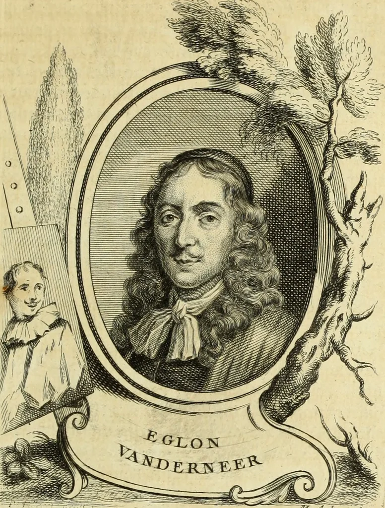 An illustration from Abregé de la vie des fameux peintres : avec leurs portraits gravés en taille-douce, les indications de leurs principaux ouvrages, quelques réflexions sur leurs caractéres, et la maniere de connoître les desseins des grands maîtres, 1745, leaf 176