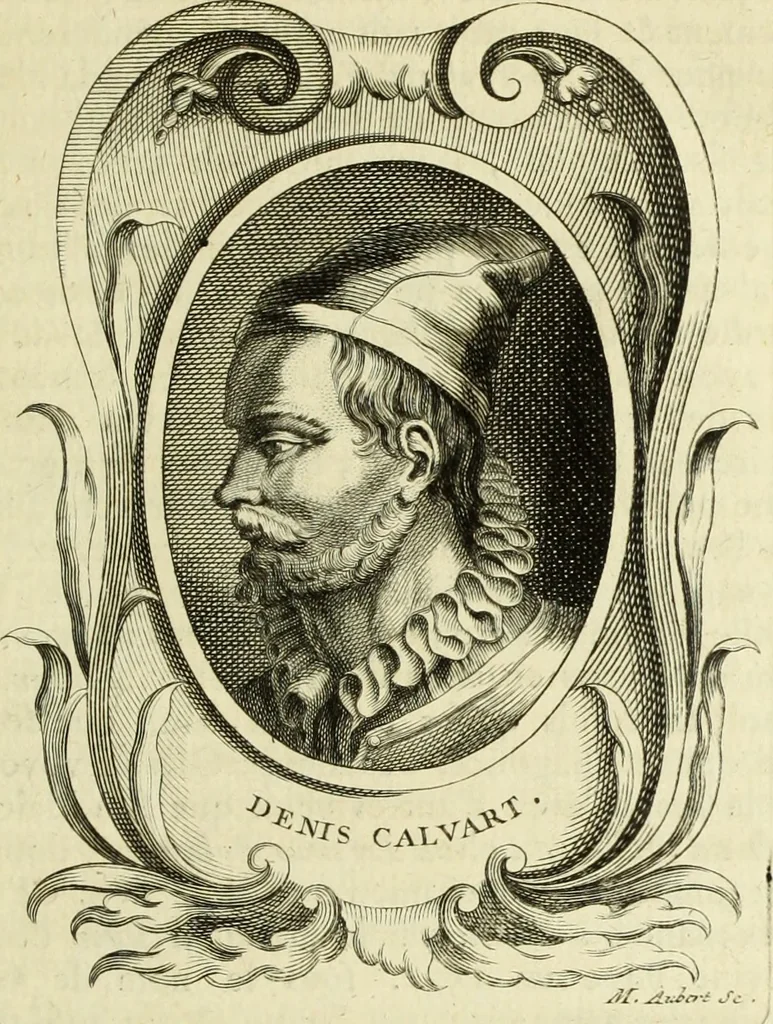 An illustration from Abregé de la vie des fameux peintres : avec leurs portraits gravés en taille-douce, les indications de leurs principaux ouvrages, quelques réflexions sur leurs caractéres, et la maniere de connoître les desseins des grands maîtres, 1745, leaf 192