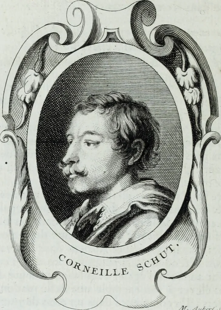 An illustration from Abregé de la vie des fameux peintres : avec leurs portraits gravés en taille-douce, les indications de leurs principaux ouvrages, quelques réflexions sur leurs caractéres, et la maniere de connoître les desseins des grands maîtres, 1745, leaf 219