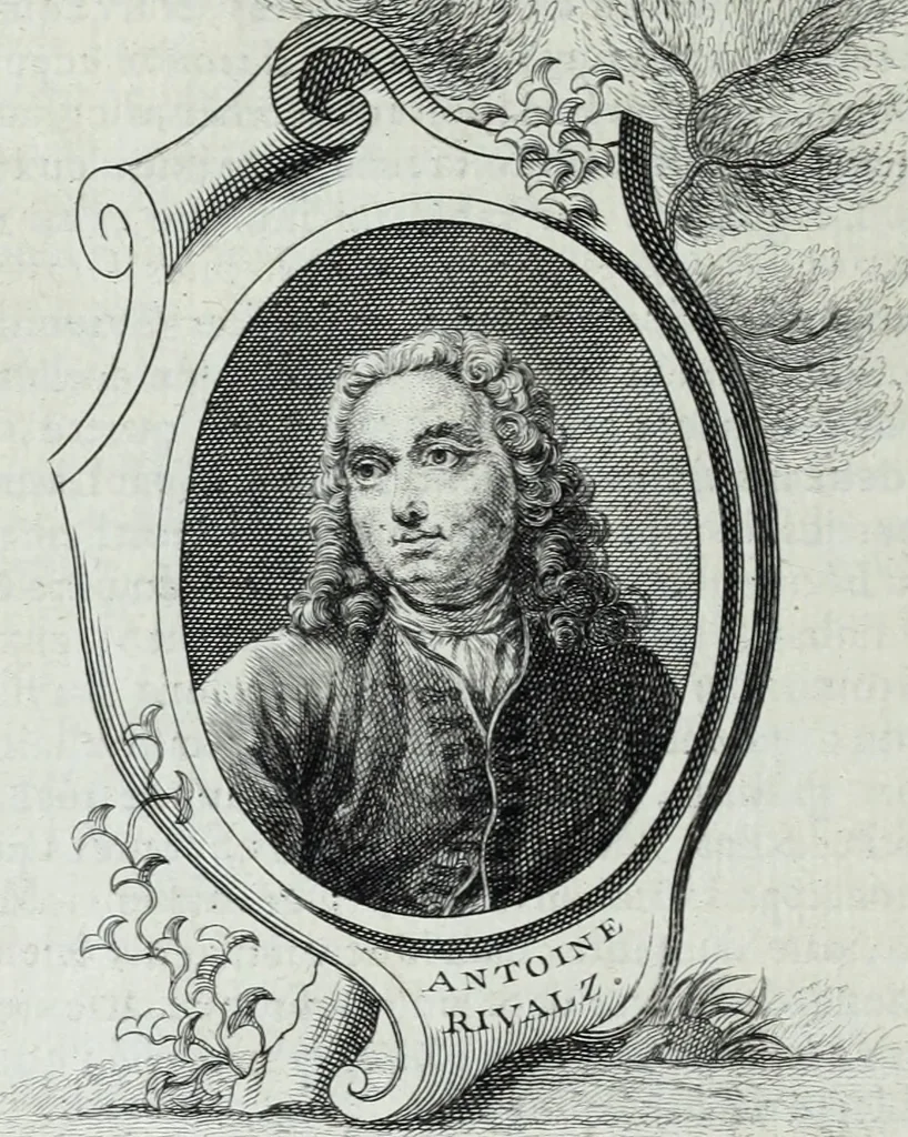 An illustration from Abregé de la vie des fameux peintres : avec leurs portraits gravés en taille-douce, les indications de leurs principaux ouvrages, quelques réflexions sur leurs caractéres, et la maniere de connoître les desseins des grands maîtres, 1745, leaf 317