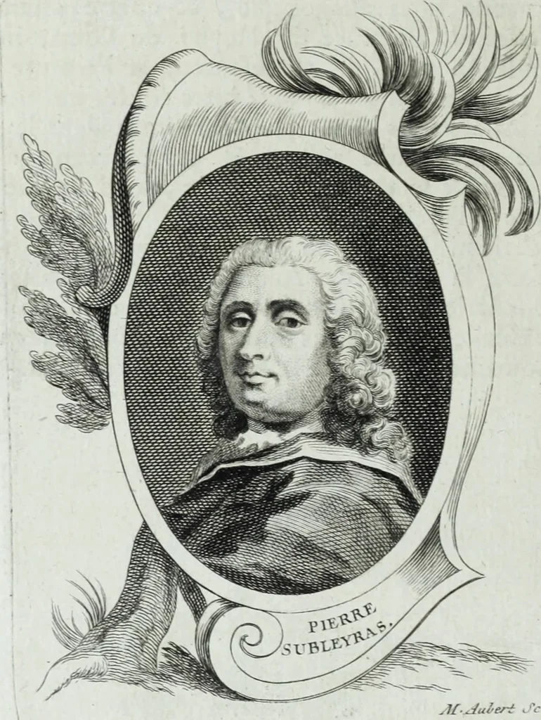 An illustration from Abregé de la vie des fameux peintres : avec leurs portraits gravés en taille-douce, les indications de leurs principaux ouvrages, quelques réflexions sur leurs caractéres, et la maniere de connoître les desseins des grands maîtres, 1745, leaf 325