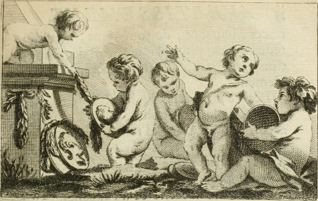 An illustration from Abrégé de la vie des plus fameux peintres, avec leurs portraits gravés en taille-douce, les indications de leurs principaux ouvrages, quelques réflexions sur leurs caractères, et la maniere de connoître les desseins et les tableaux des grands maîtres, 1762, leaf 16