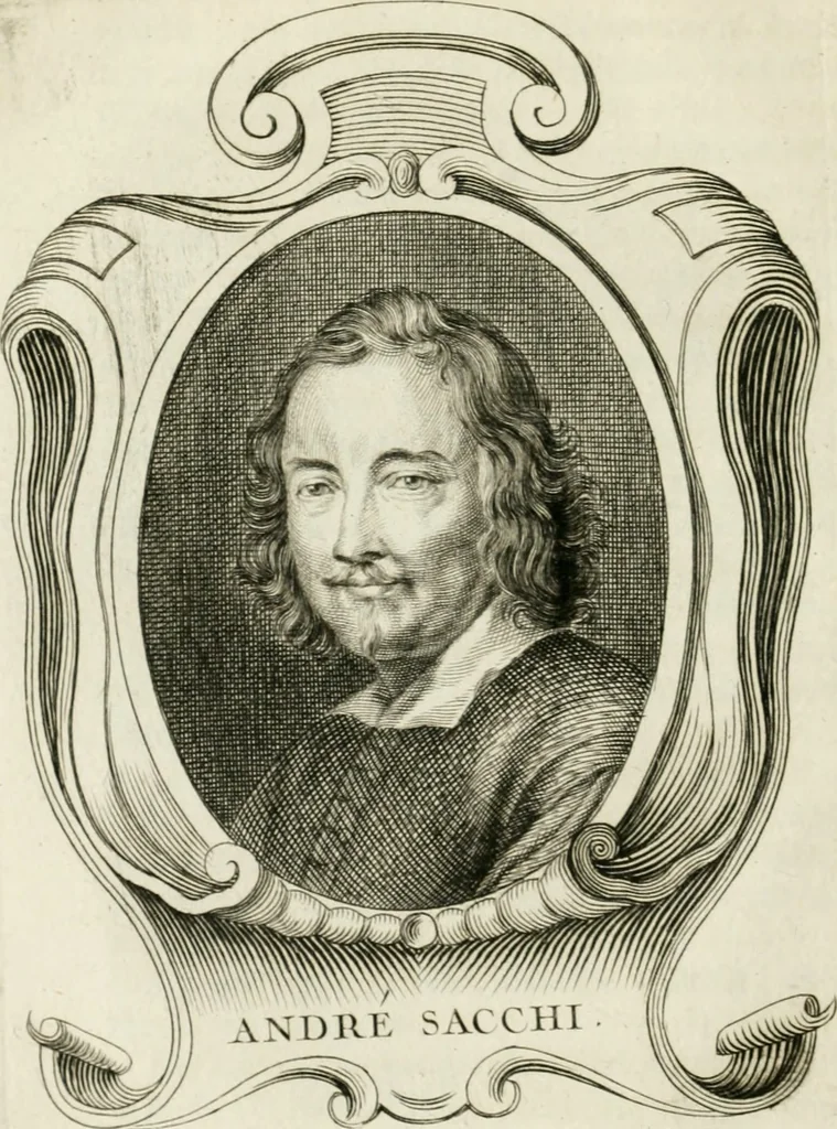 An illustration from Abrégé de la vie des plus fameux peintres, avec leurs portraits gravés en taille-douce, les indications de leurs principaux ouvrages, quelques réflexions sur leurs caractères, et la maniere de connoître les desseins et les tableaux des grands maîtres, 1762, leaf 161