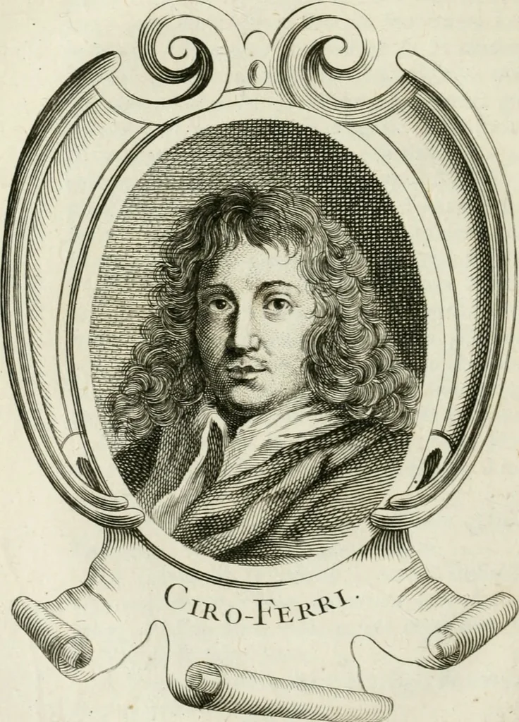 An illustration from Abrégé de la vie des plus fameux peintres, avec leurs portraits gravés en taille-douce, les indications de leurs principaux ouvrages, quelques réflexions sur leurs caractères, et la maniere de connoître les desseins et les tableaux des grands maîtres, 1762, leaf 221