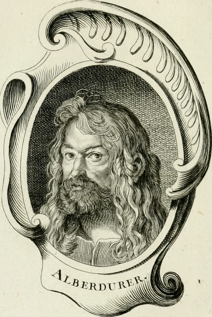 An illustration from Abrégé de la vie des plus fameux peintres, avec leurs portraits gravés en taille-douce, les indications de leurs principaux ouvrages, quelques réflexions sur leurs caractères, et la maniere de connoître les desseins et les tableaux des grands maîtres, 1762, leaf 13