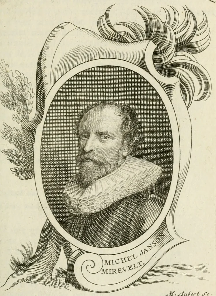 An illustration from Abrégé de la vie des plus fameux peintres, avec leurs portraits gravés en taille-douce, les indications de leurs principaux ouvrages, quelques réflexions sur leurs caractères, et la maniere de connoître les desseins et les tableaux des grands maîtres, 1762, leaf 152