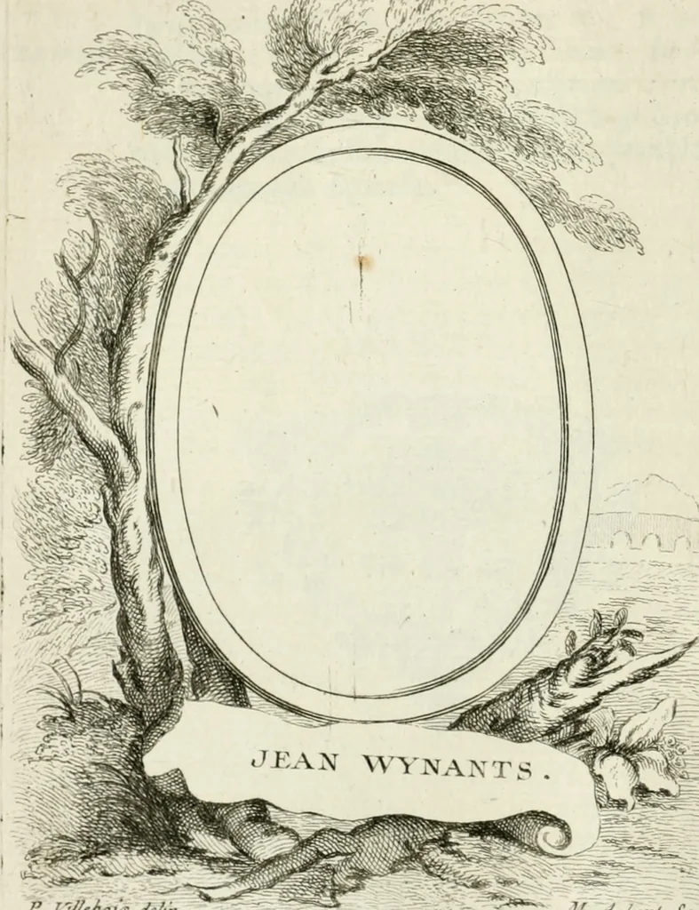 An illustration from Abrégé de la vie des plus fameux peintres, avec leurs portraits gravés en taille-douce, les indications de leurs principaux ouvrages, quelques réflexions sur leurs caractères, et la maniere de connoître les desseins et les tableaux des grands maîtres, 1762, leaf 159