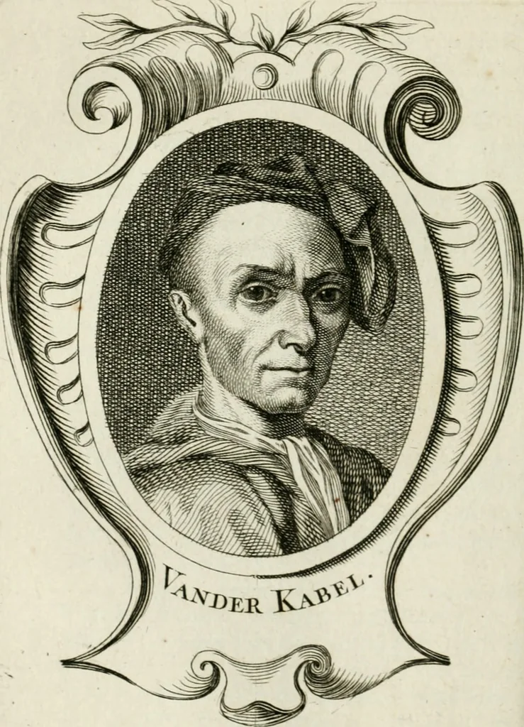 An illustration from Abrégé de la vie des plus fameux peintres, avec leurs portraits gravés en taille-douce, les indications de leurs principaux ouvrages, quelques réflexions sur leurs caractères, et la maniere de connoître les desseins et les tableaux des grands maîtres, 1762, leaf 279